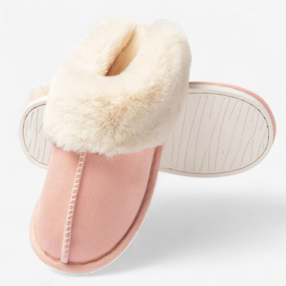 Emily | Women's Faux-Suede Fluffy Slip-On Mule Slippers