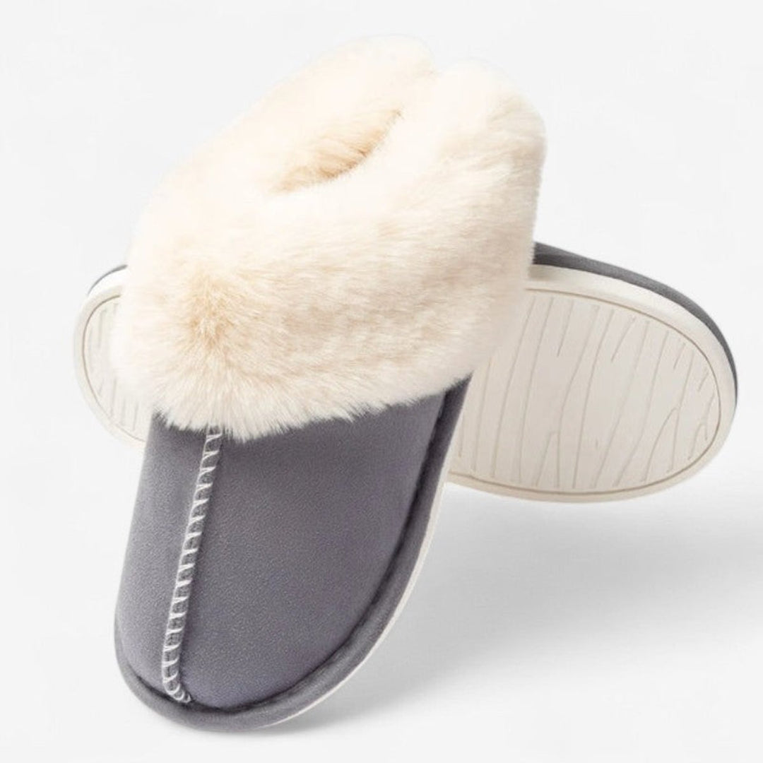 Emily | Women's Faux-Suede Fluffy Slip-On Mule Slippers