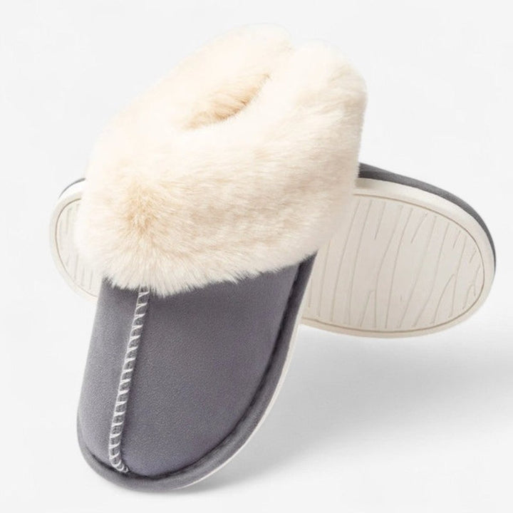 Emily | Women's Faux-Suede Fluffy Slip-On Mule Slippers