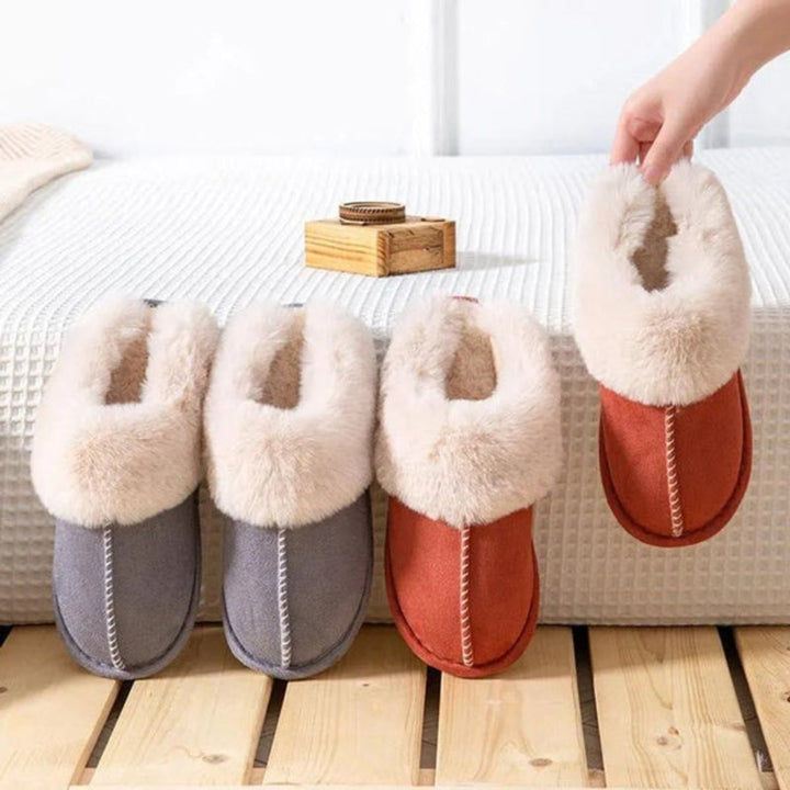 Emily | Women's Faux-Suede Fluffy Slip-On Mule Slippers