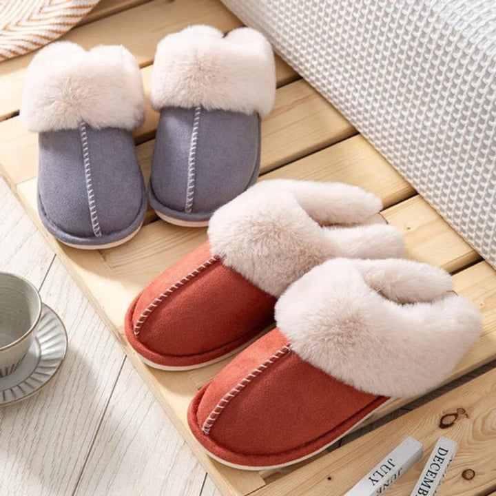 Emily | Women's Faux-Suede Fluffy Slip-On Mule Slippers