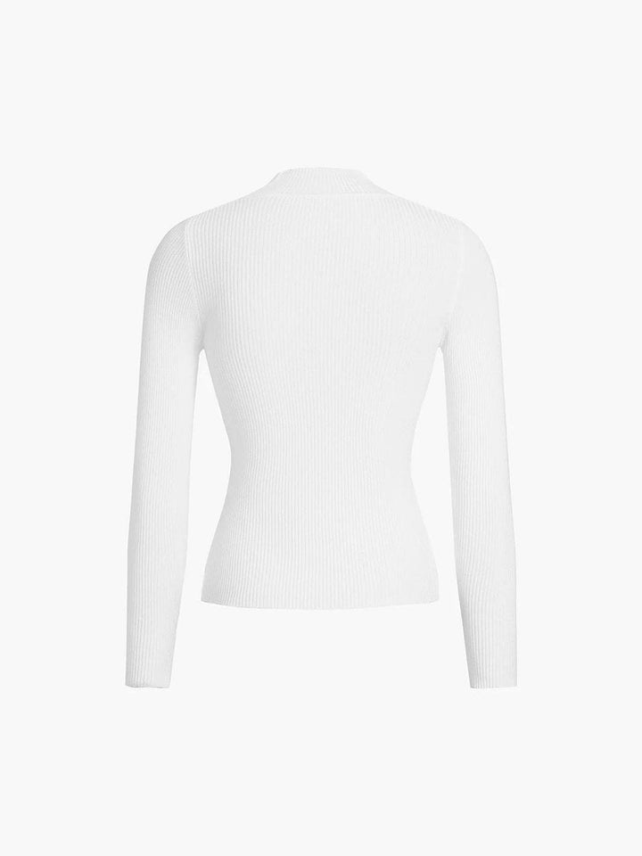 Isla | Women's Fitted Ribbed Knitted Roll Neck Jumper Mock Turtleneck