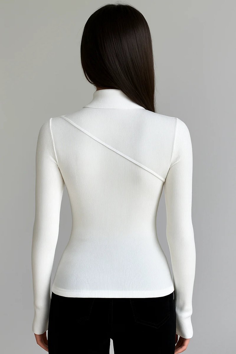 Sophie | Women's Fitted Ribbed Roll Neck Jumper Long Sleeve