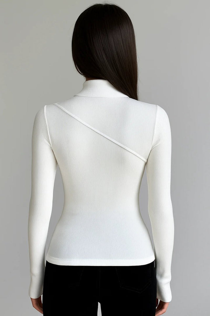Sophie | Women's Fitted Ribbed Roll Neck Jumper Long Sleeve