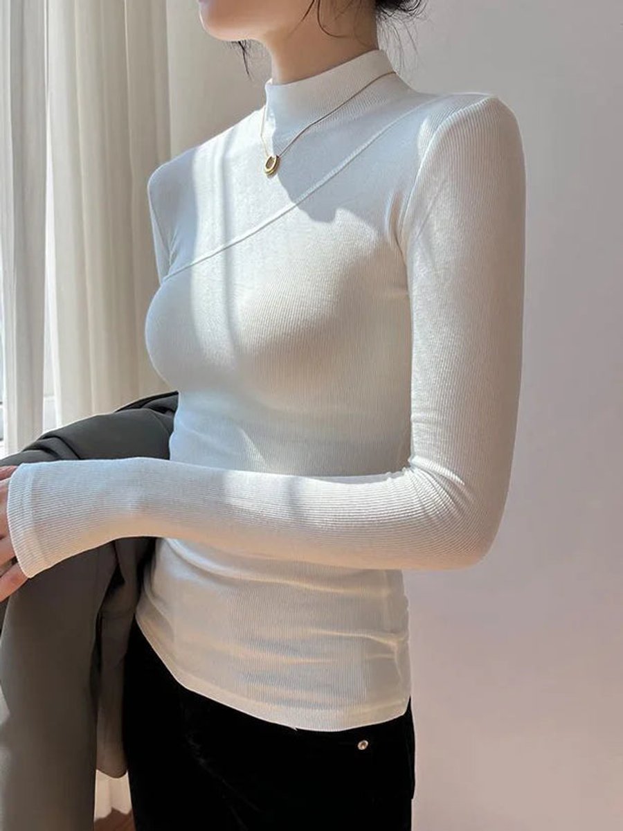 Sophie | Women's Fitted Ribbed Roll Neck Jumper Long Sleeve