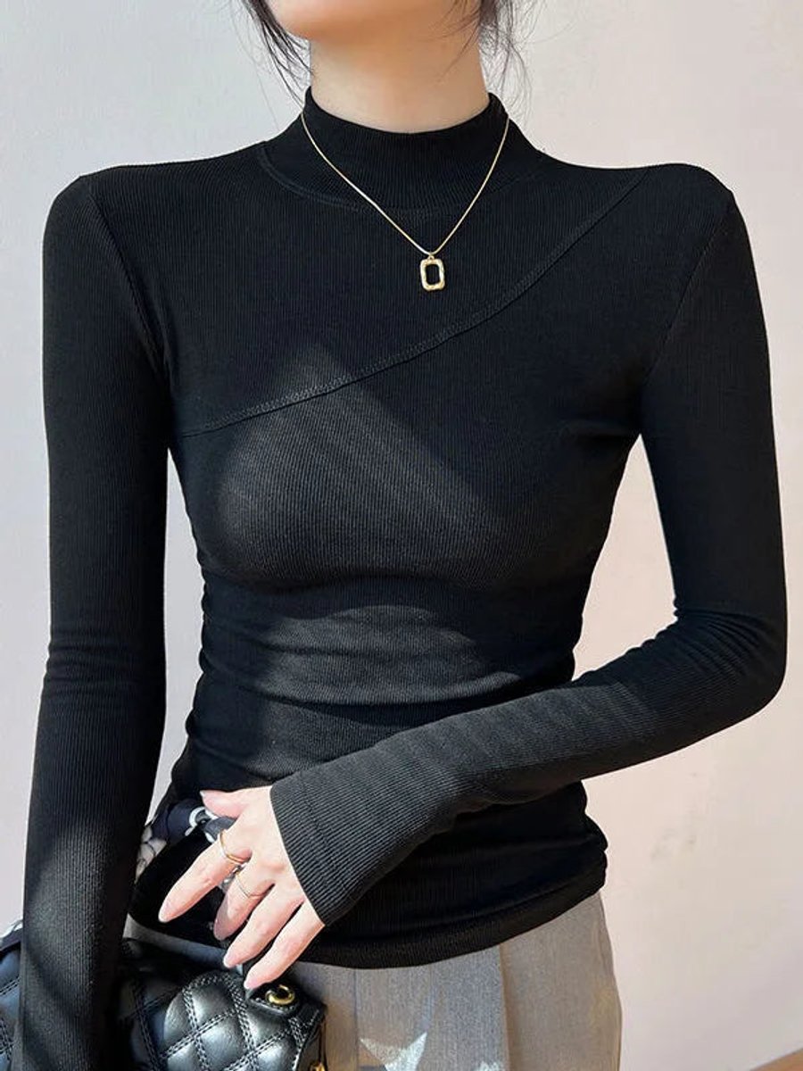 Sophie | Women's Fitted Ribbed Roll Neck Jumper Long Sleeve