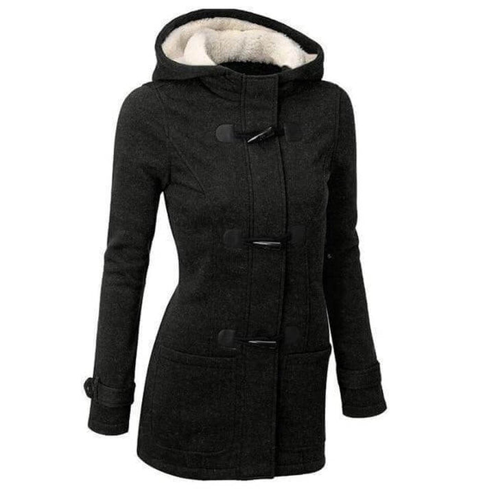 Florence | Women's Fleece-Lined Hooded Toggle Wool Coat