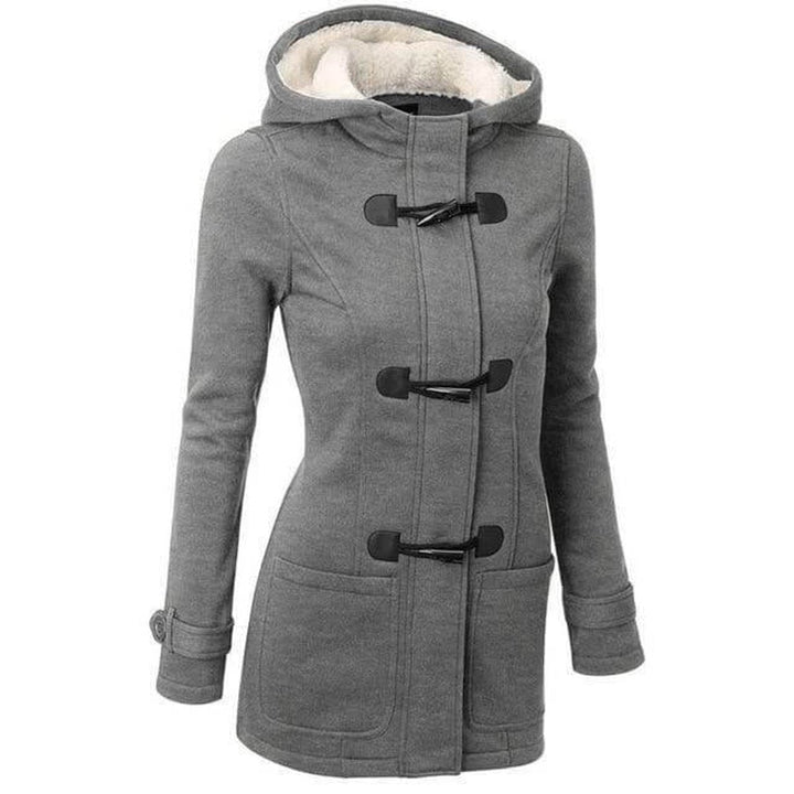 Florence | Women's Fleece-Lined Hooded Toggle Wool Coat