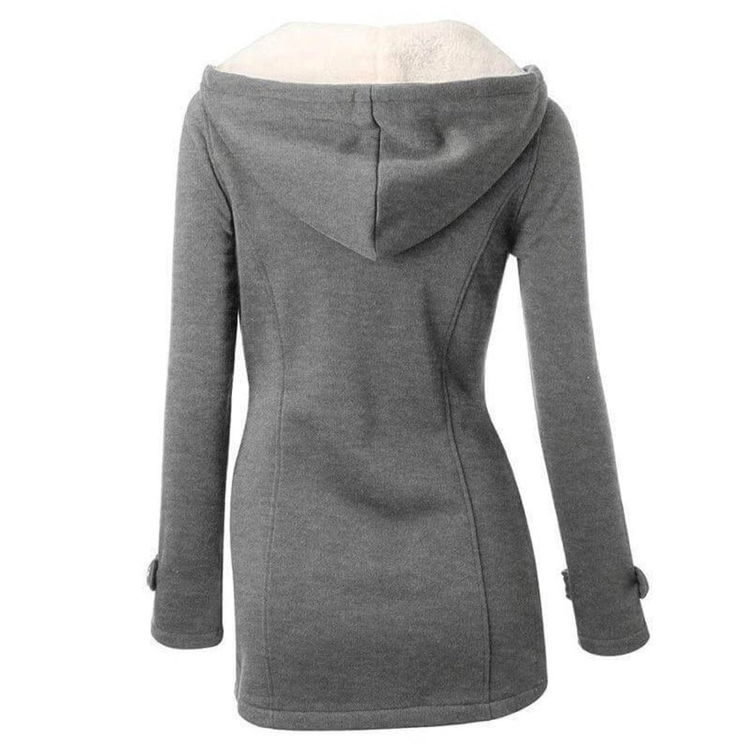 Florence | Women's Fleece-Lined Hooded Toggle Wool Coat
