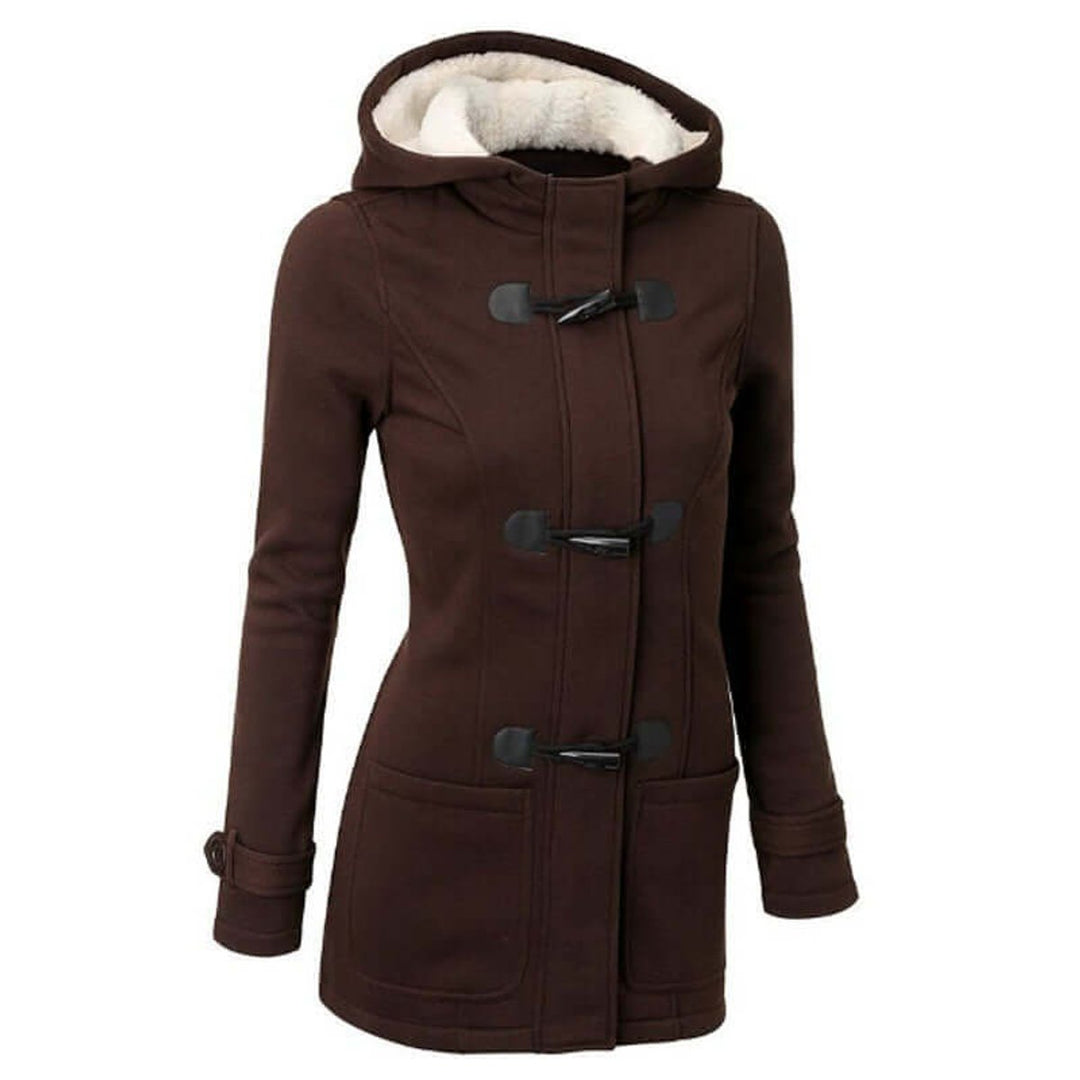 Florence | Women's Fleece-Lined Hooded Toggle Wool Coat