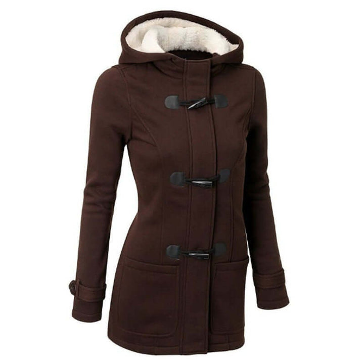 Florence | Women's Fleece-Lined Hooded Toggle Wool Coat