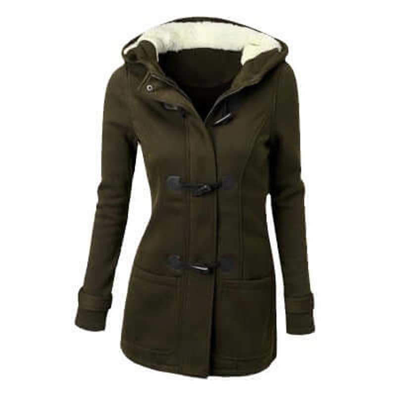 Florence | Women's Fleece-Lined Hooded Toggle Wool Coat