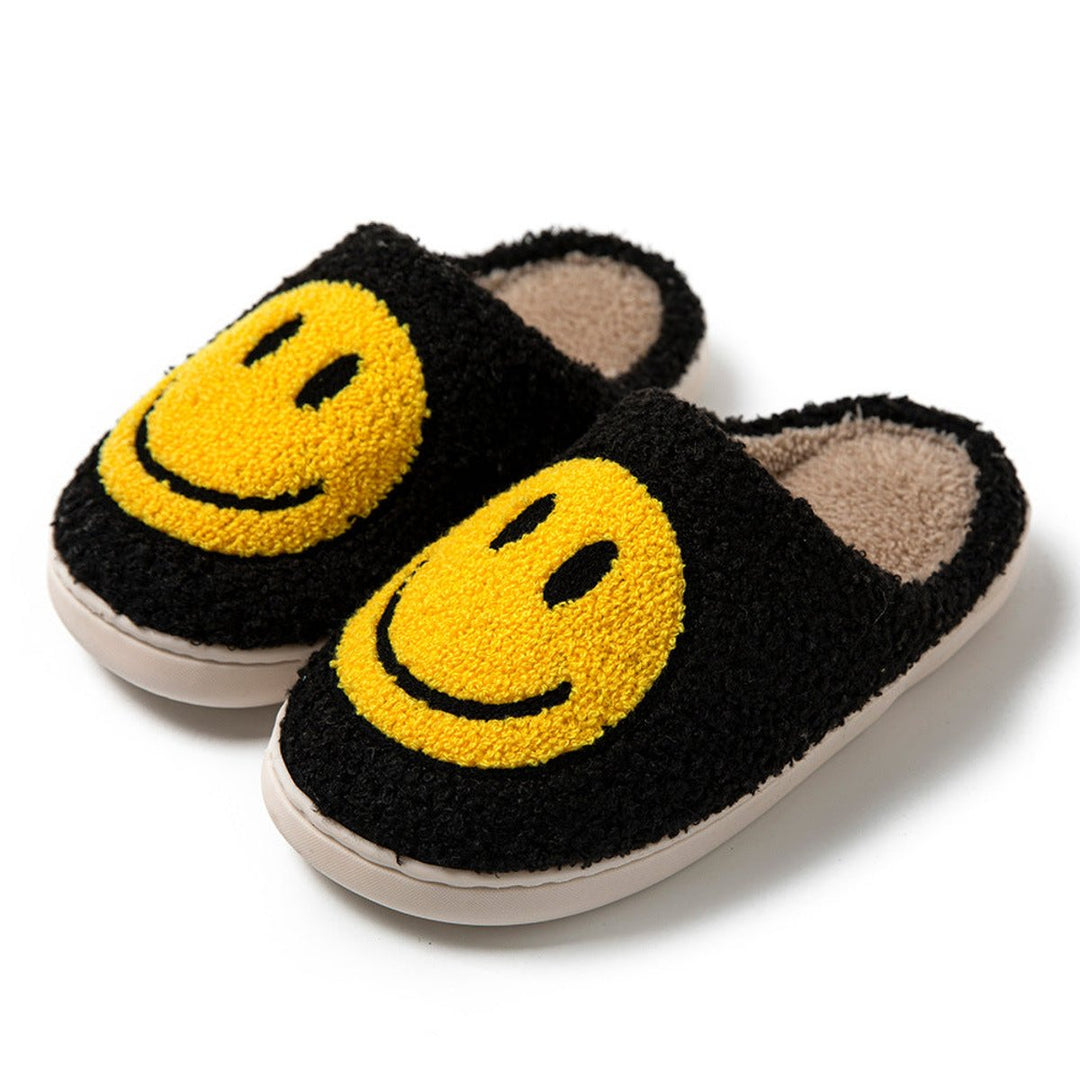 Florence | Women's Fluffy Smiley Face Faux-Fur Lined Cosy House Slippers