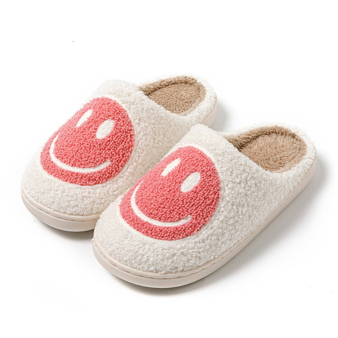 Florence | Women's Fluffy Smiley Face Faux-Fur Lined Cosy House Slippers