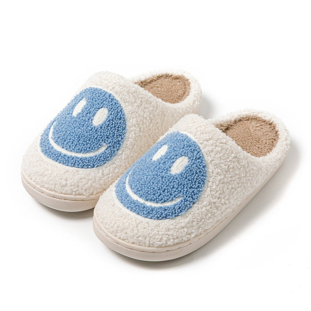 Florence | Women's Fluffy Smiley Face Faux-Fur Lined Cosy House Slippers