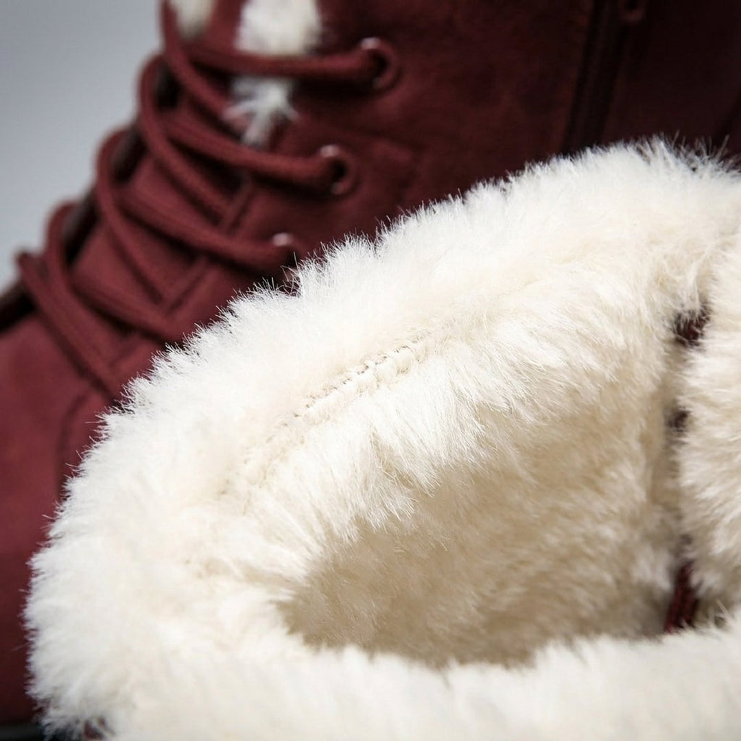 Evelyn | Women's Fur-Lined Suede Lace-Up Ankle Boots