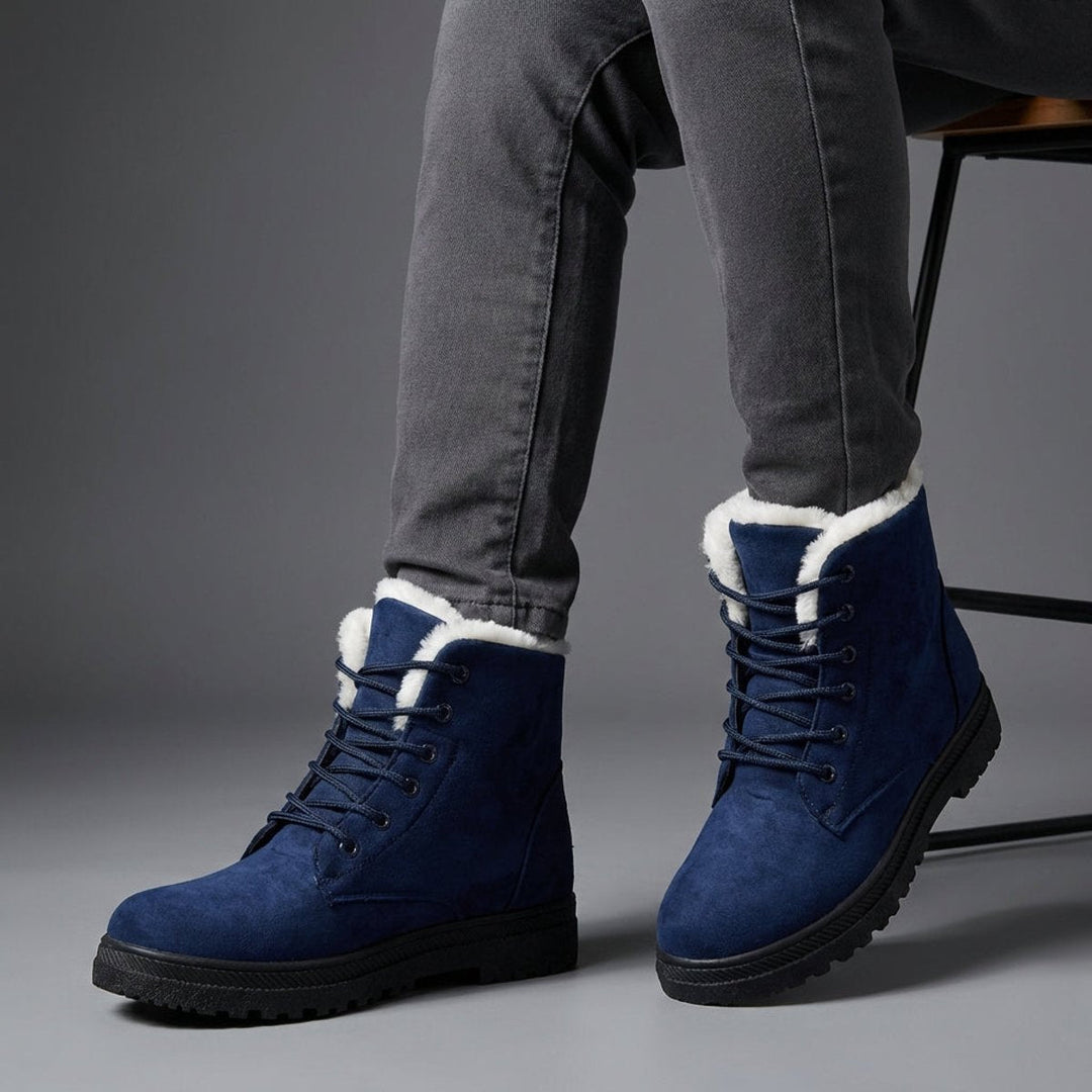 Evelyn | Women's Fur-Lined Suede Lace-Up Ankle Boots