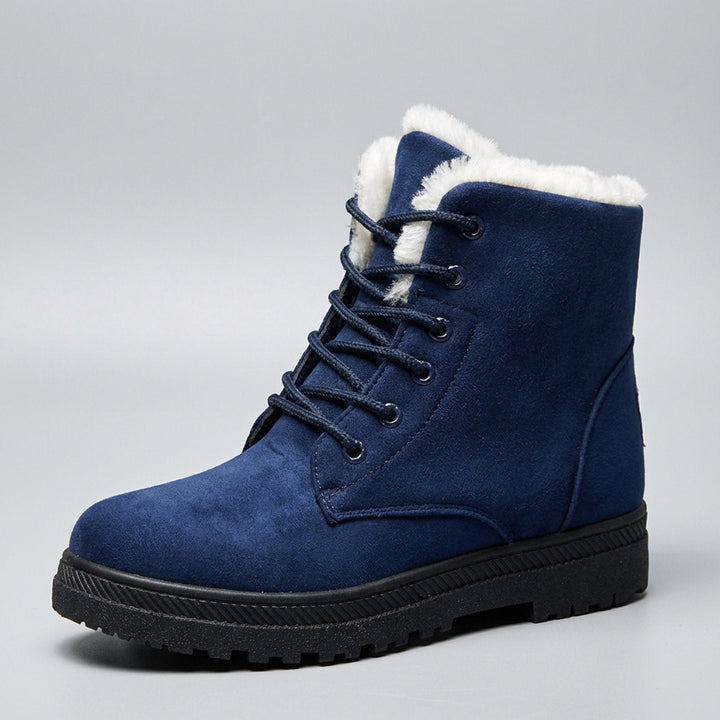 Evelyn | Women's Fur-Lined Suede Lace-Up Ankle Boots