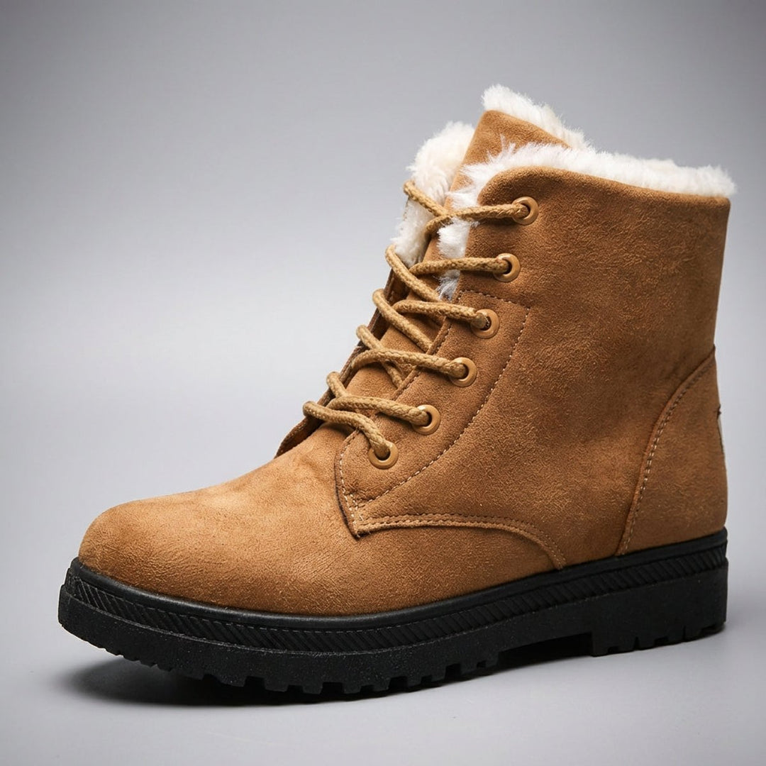 Evelyn | Women's Fur-Lined Suede Lace-Up Ankle Boots
