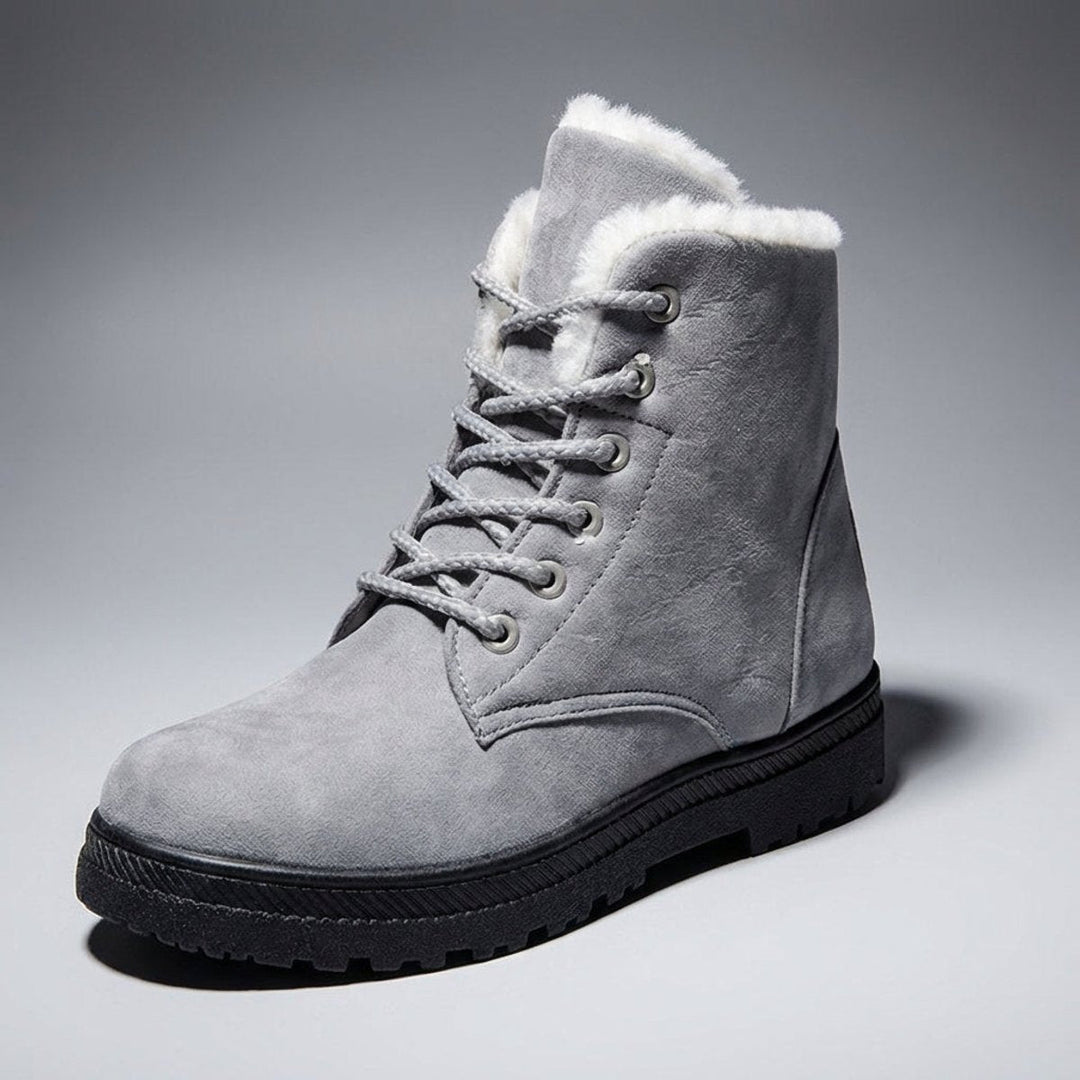 Evelyn | Women's Fur-Lined Suede Lace-Up Ankle Boots