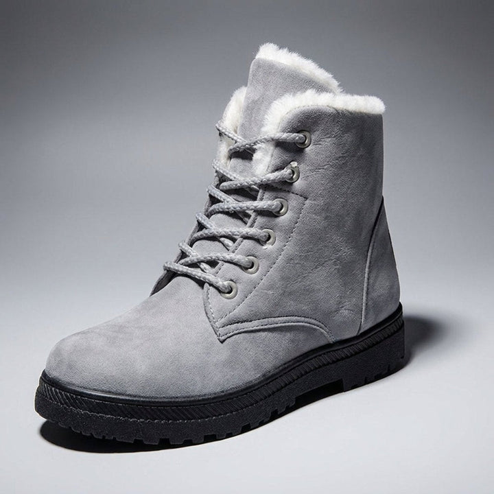 Evelyn | Women's Fur-Lined Suede Lace-Up Ankle Boots