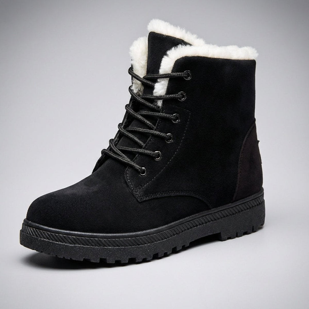 Evelyn | Women's Fur-Lined Suede Lace-Up Ankle Boots