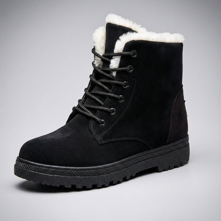 Evelyn | Women's Fur-Lined Suede Lace-Up Ankle Boots