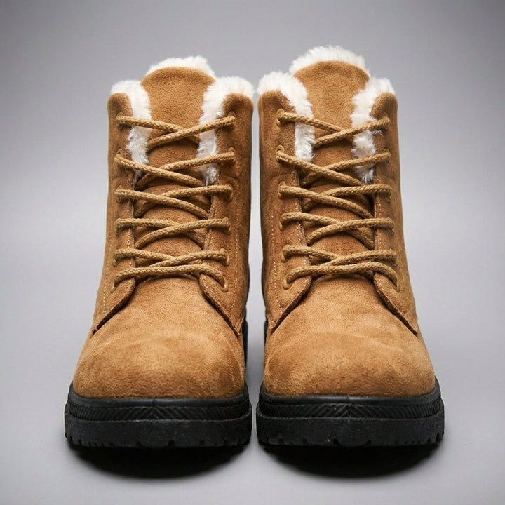 Evelyn | Women's Fur-Lined Suede Lace-Up Ankle Boots