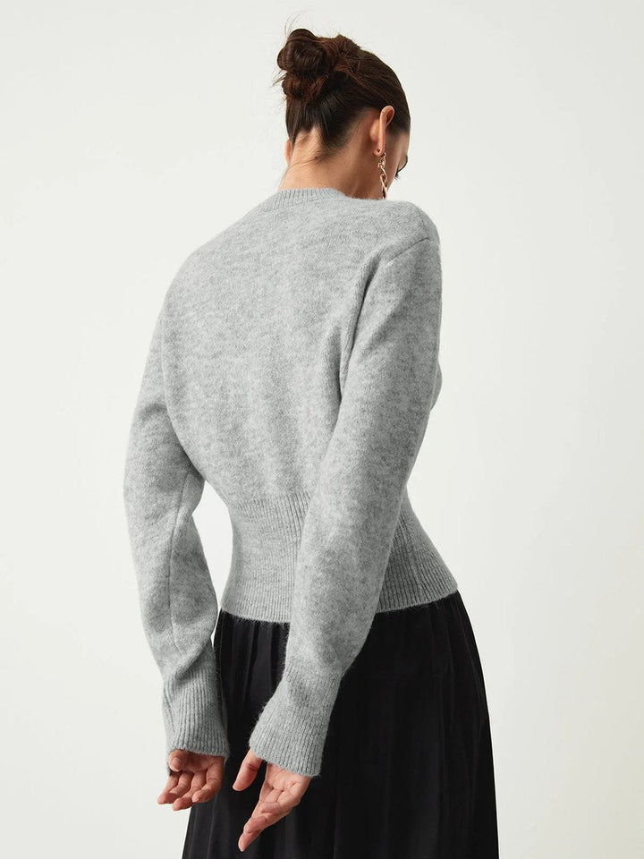 Grace | Women's Half-Zip Knitted Jumper Long Sleeve Ribbed Cuffs