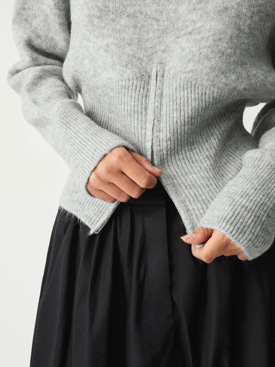 Grace | Women's Half-Zip Knitted Jumper Long Sleeve Ribbed Cuffs
