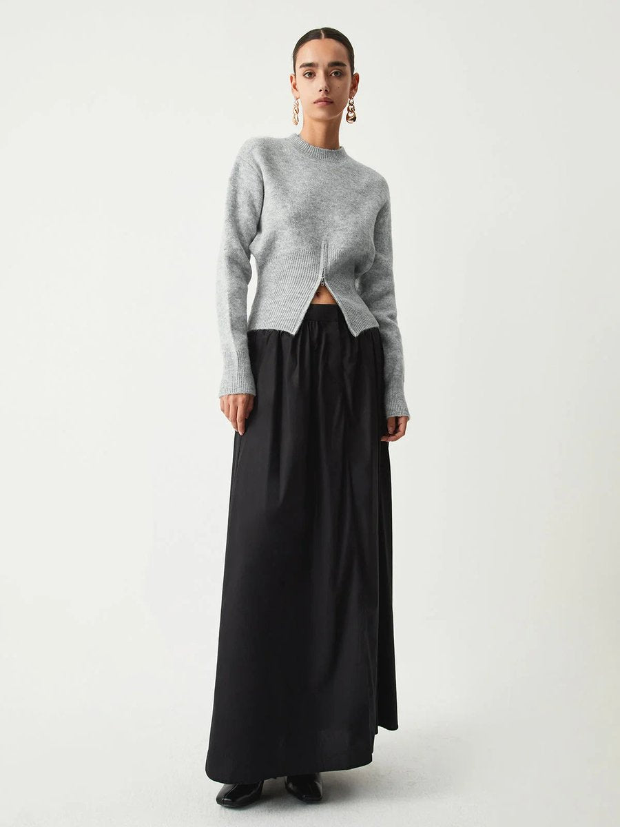 Grace | Women's Half-Zip Knitted Jumper Long Sleeve Ribbed Cuffs
