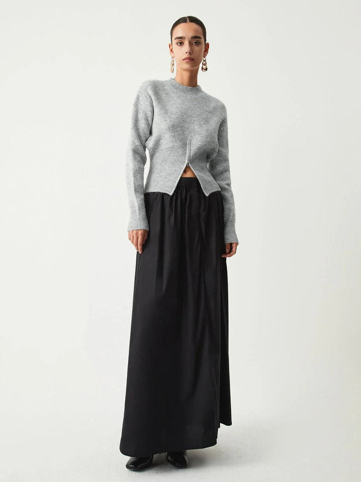 Grace | Women's Half-Zip Knitted Jumper Long Sleeve Ribbed Cuffs