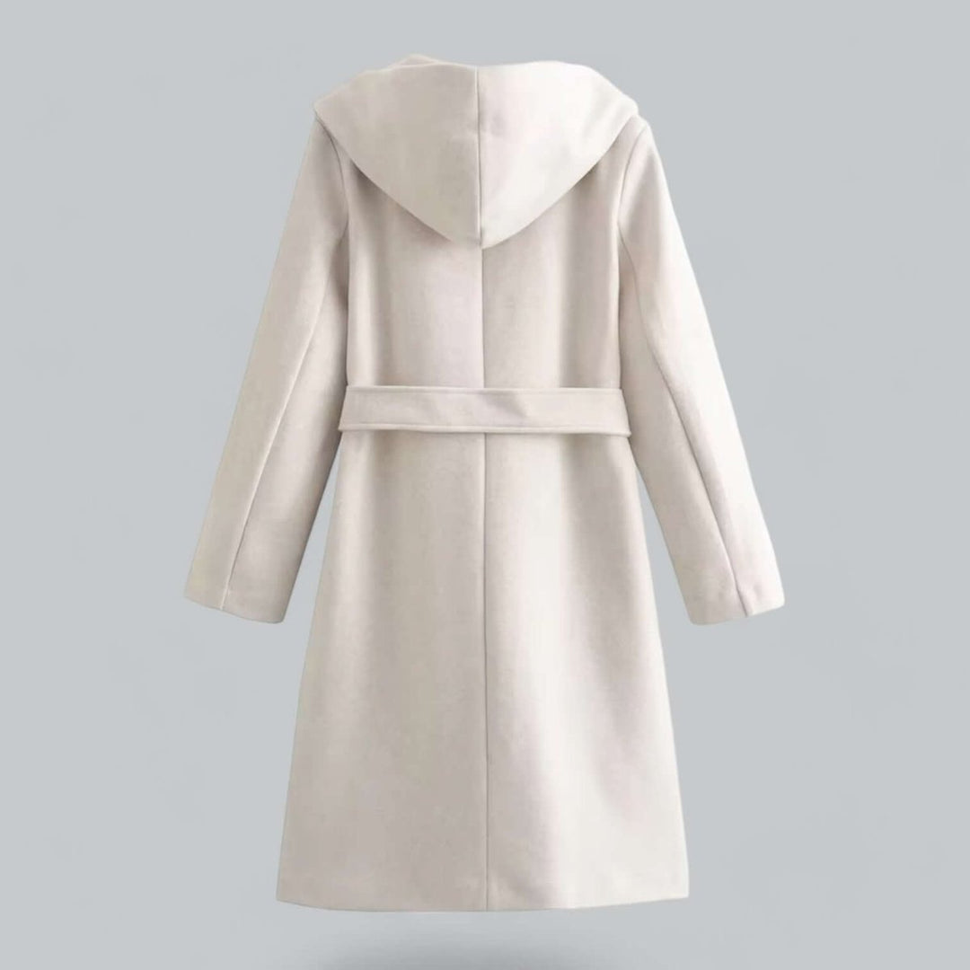 Isla | Women's Hooded Belted Long Wool Coat Trench Coat