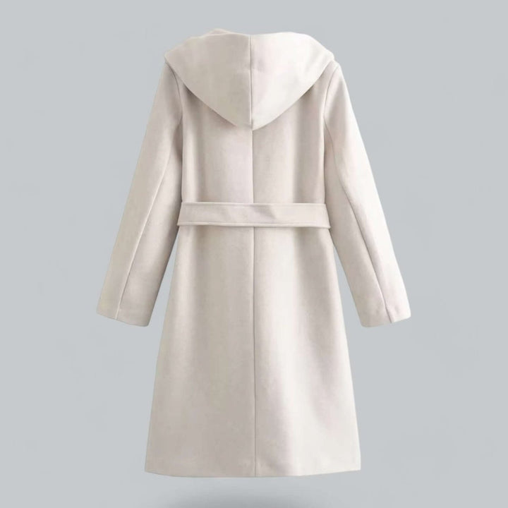 Isla | Women's Hooded Belted Long Wool Coat Trench Coat
