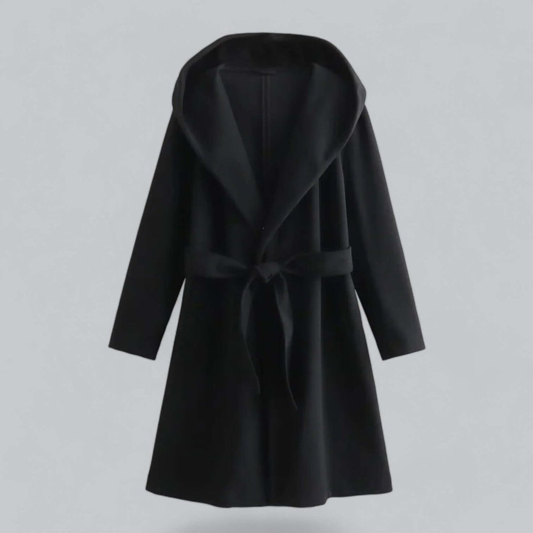Isla | Women's Hooded Belted Long Wool Coat Trench Coat