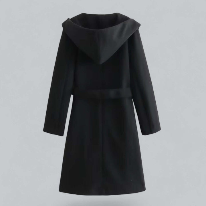 Isla | Women's Hooded Belted Long Wool Coat Trench Coat