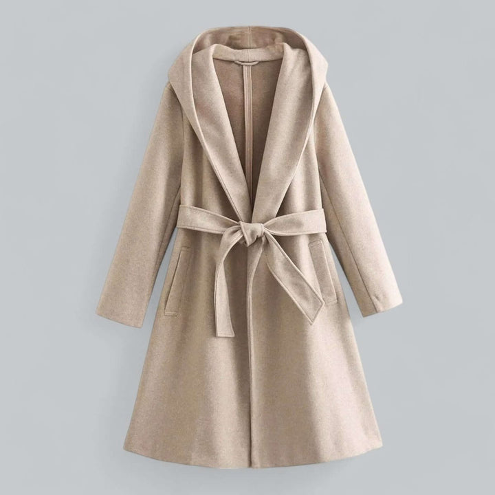 Isla | Women's Hooded Belted Long Wool Coat Trench Coat