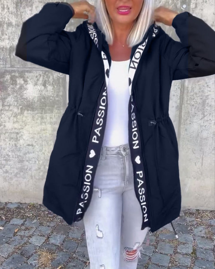 Evelyn | Women's Hooded Drawstring Midi Coat Casual Relaxed-Fit Jacket