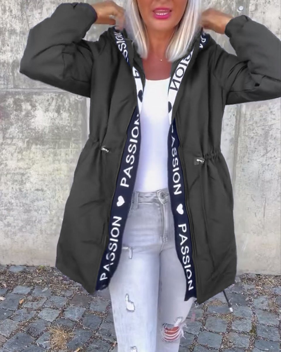 Evelyn | Women's Hooded Drawstring Midi Coat Casual Relaxed-Fit Jacket