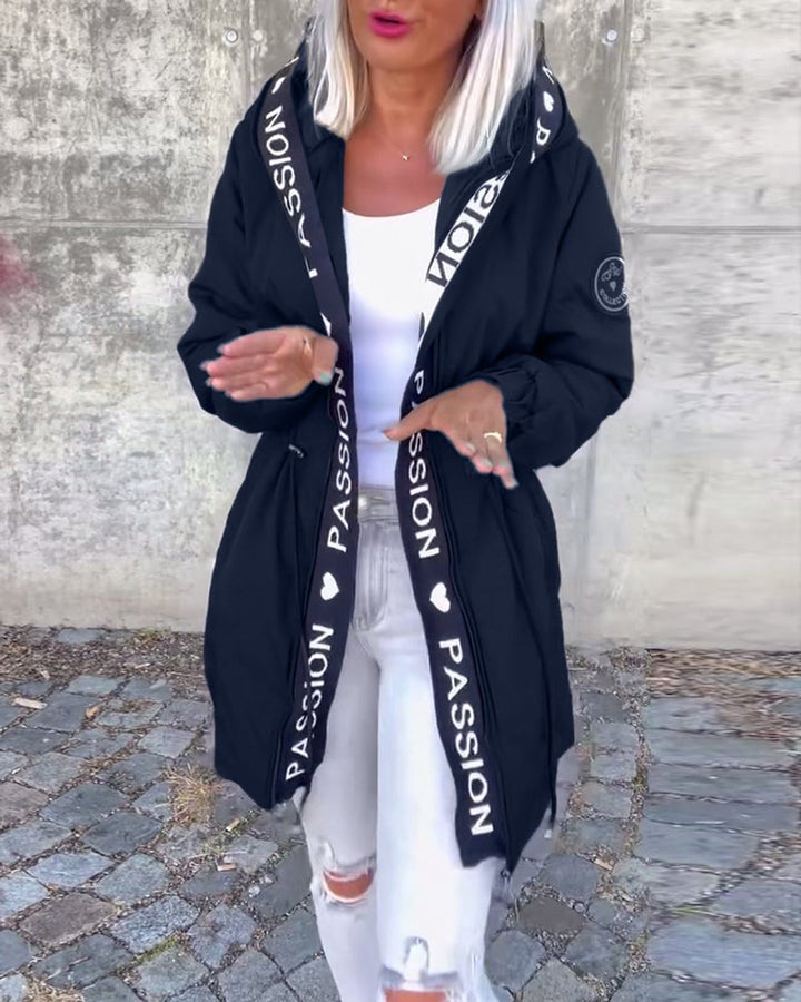 Evelyn | Women's Hooded Drawstring Midi Coat Casual Relaxed-Fit Jacket