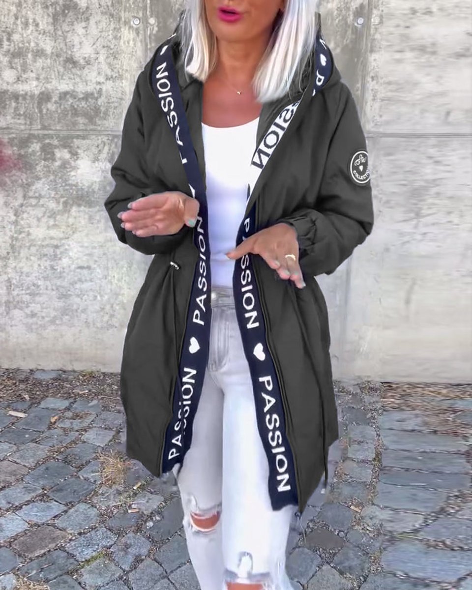 Evelyn | Women's Hooded Drawstring Midi Coat Casual Relaxed-Fit Jacket