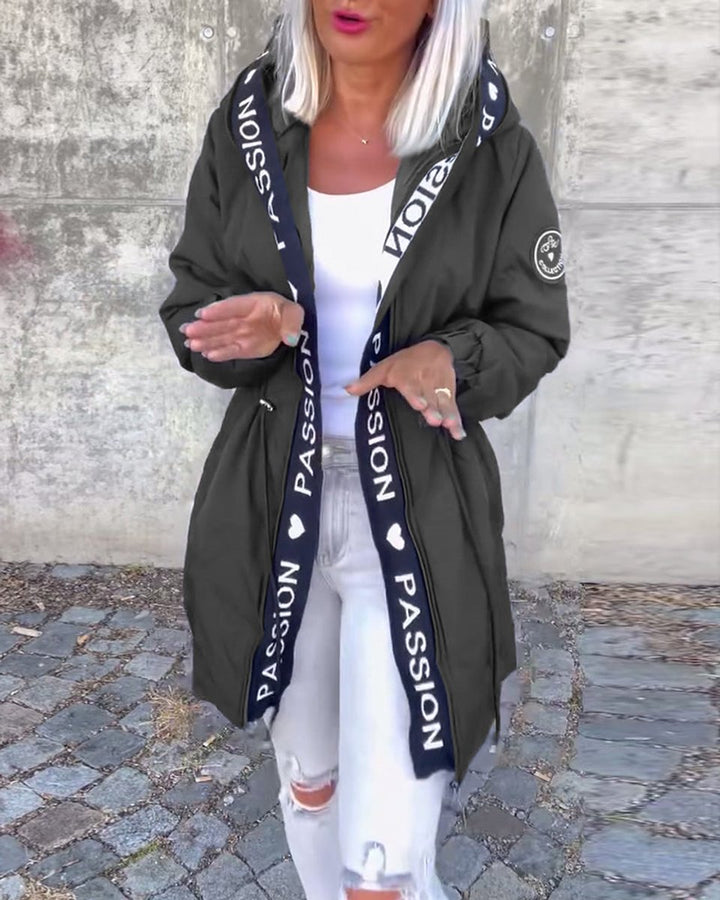 Evelyn | Women's Hooded Drawstring Midi Coat Casual Relaxed-Fit Jacket