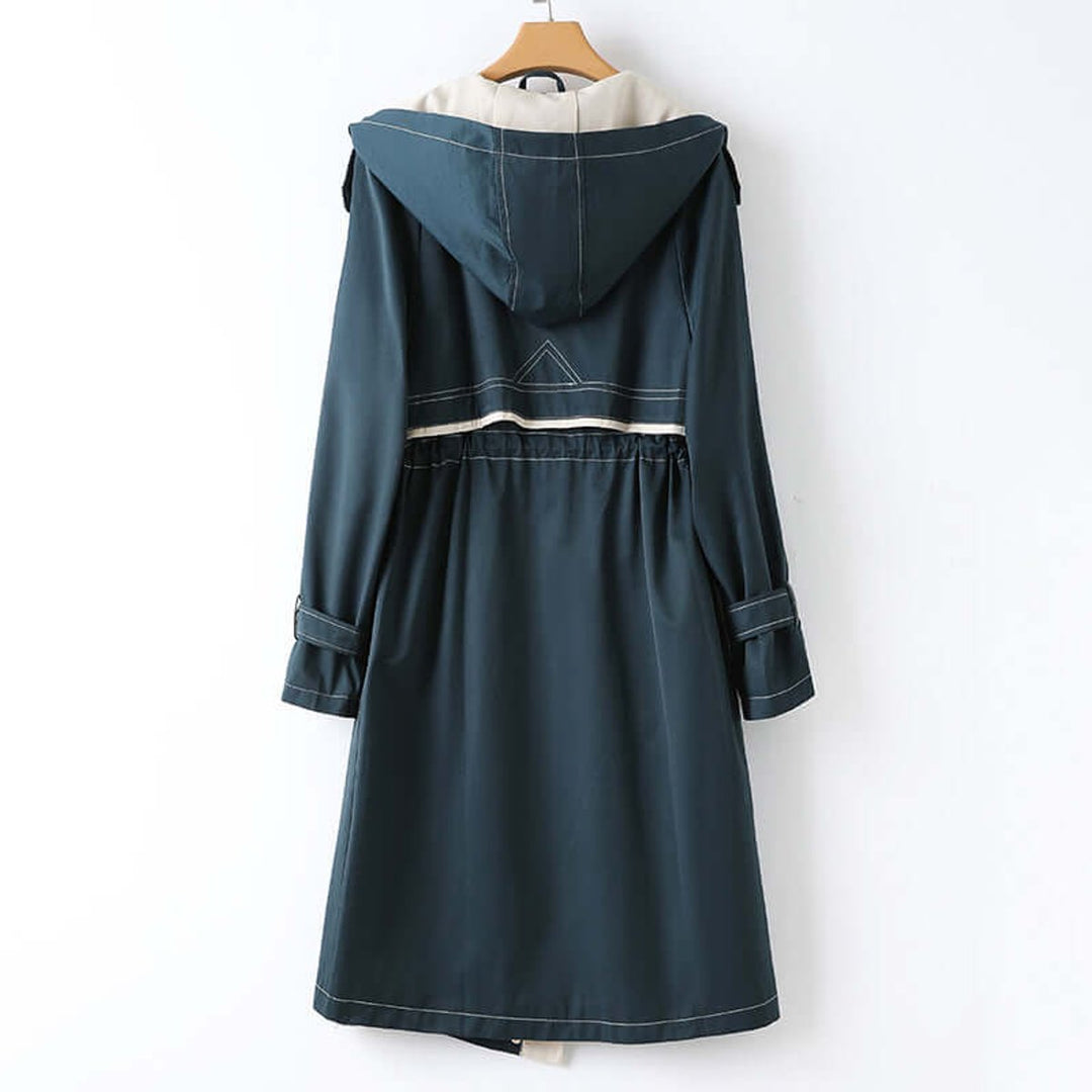 Mia | Women's Hooded Drawstring Trench Coat Windbreaker Jacket