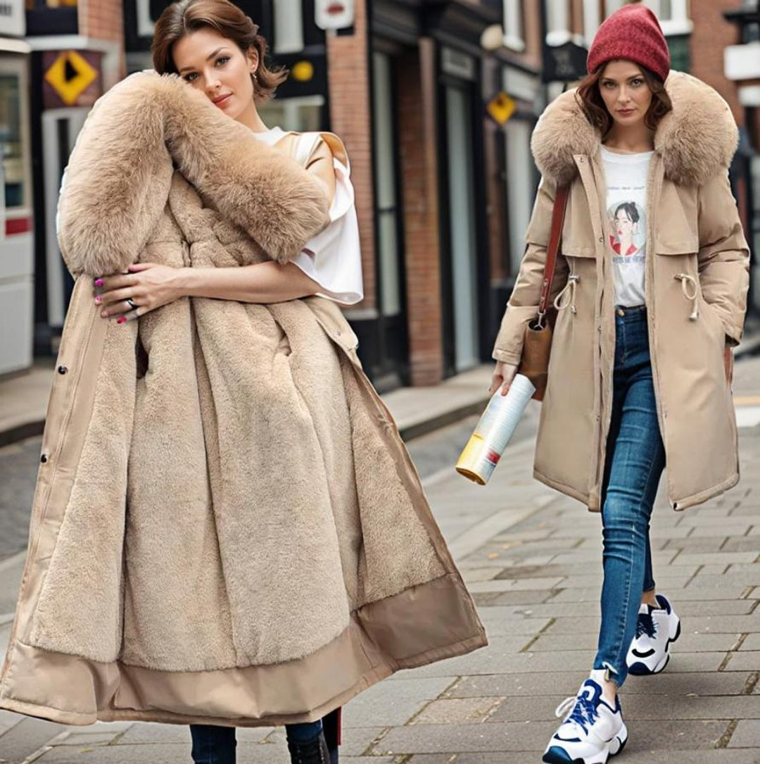 Scarlett | Women's Hooded Faux-Fur Trim Waterproof Puffer Coat Ladies Winter Parka