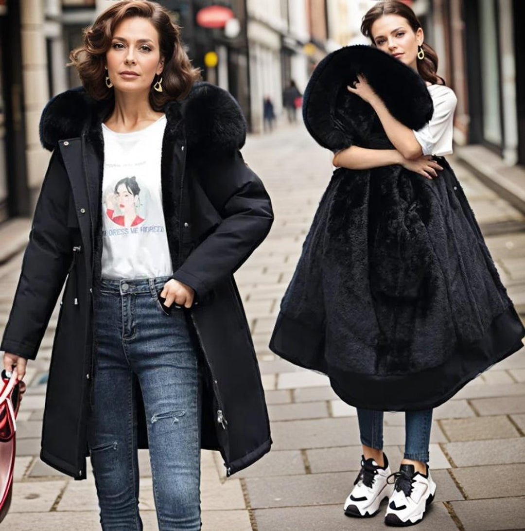 Scarlett | Women's Hooded Faux-Fur Trim Waterproof Puffer Coat Ladies Winter Parka