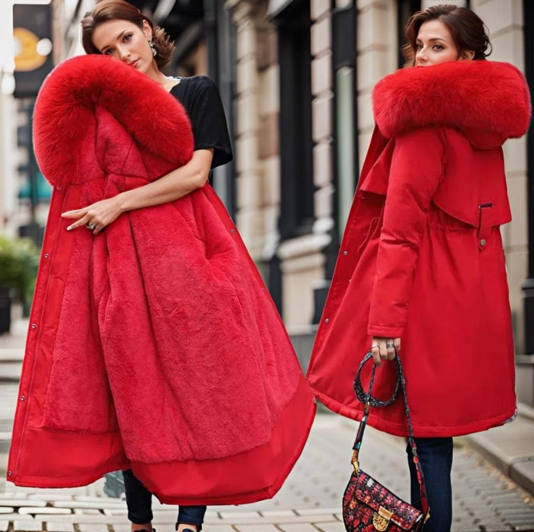 Scarlett | Women's Hooded Faux-Fur Trim Waterproof Puffer Coat Ladies Winter Parka