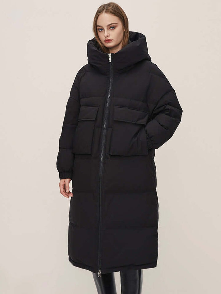 Emily | Women's Hooded Long Puffer Coat Oversized Ladies Puffer Jacket