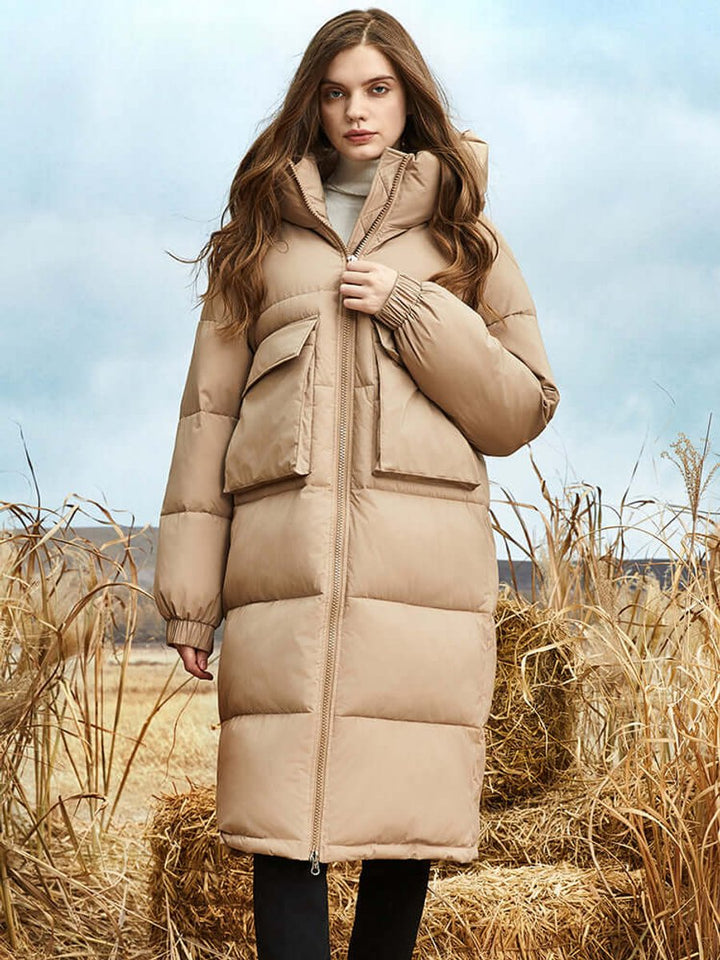 Emily | Women's Hooded Long Puffer Coat Oversized Ladies Puffer Jacket