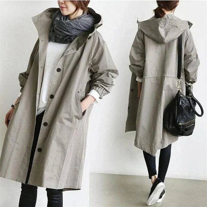 Phoebe | Women's Hooded Longline Waterproof Trench Coat Oversized Fit