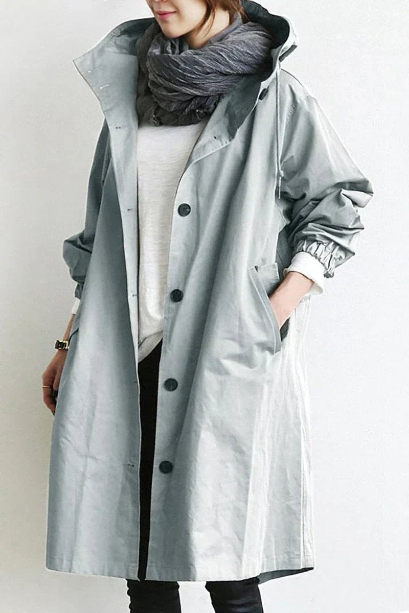 Phoebe | Women's Hooded Longline Waterproof Trench Coat Oversized Fit